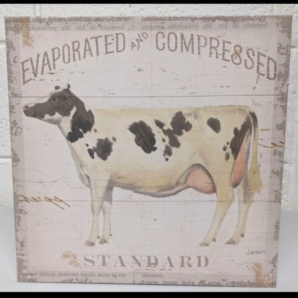 On the Farm by James Wiens Canvas Print - Cow